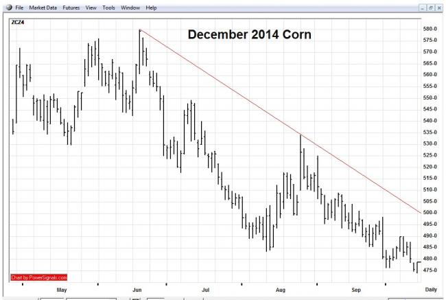 Corn Futures Chart 2014