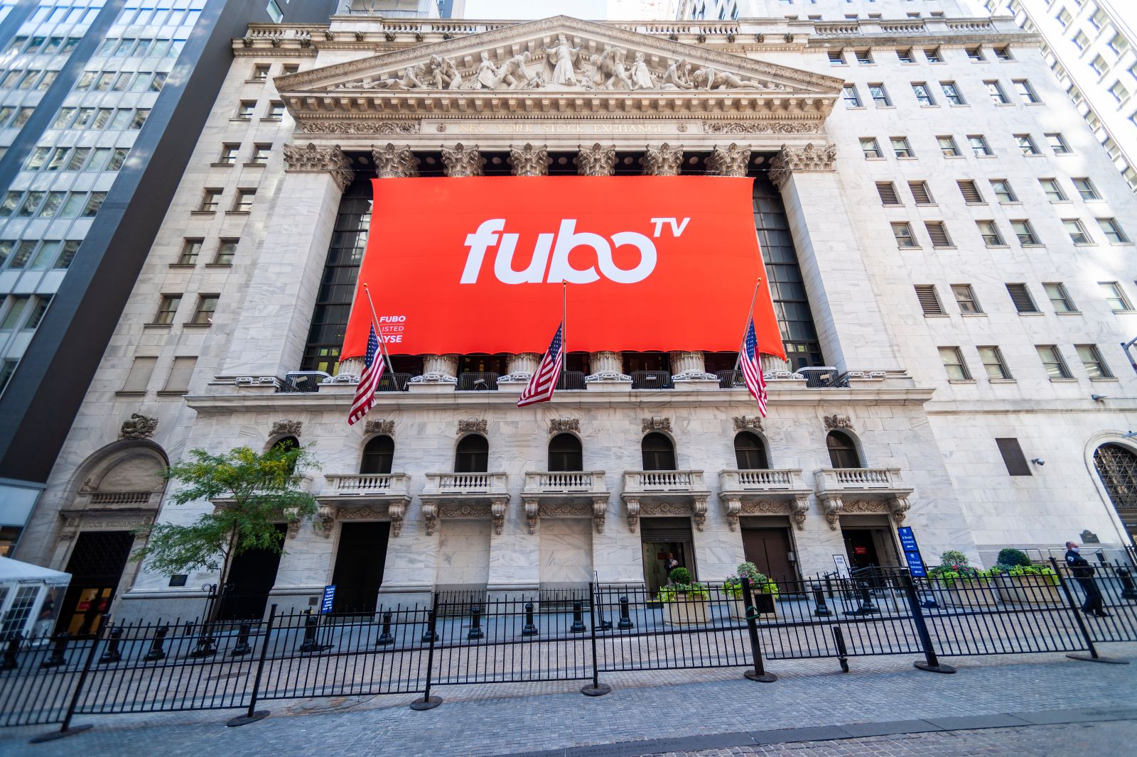 The FuboTV logo on the New York Stock Exchange by rblfmr via Shutterstock