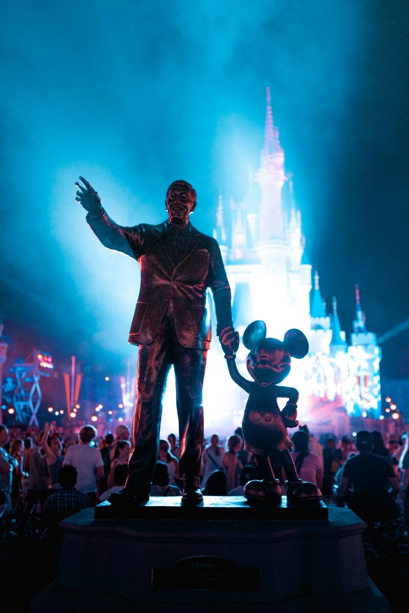 Walt Disney and Mickey Mouse statue by Kenrick Mills via Unsplash