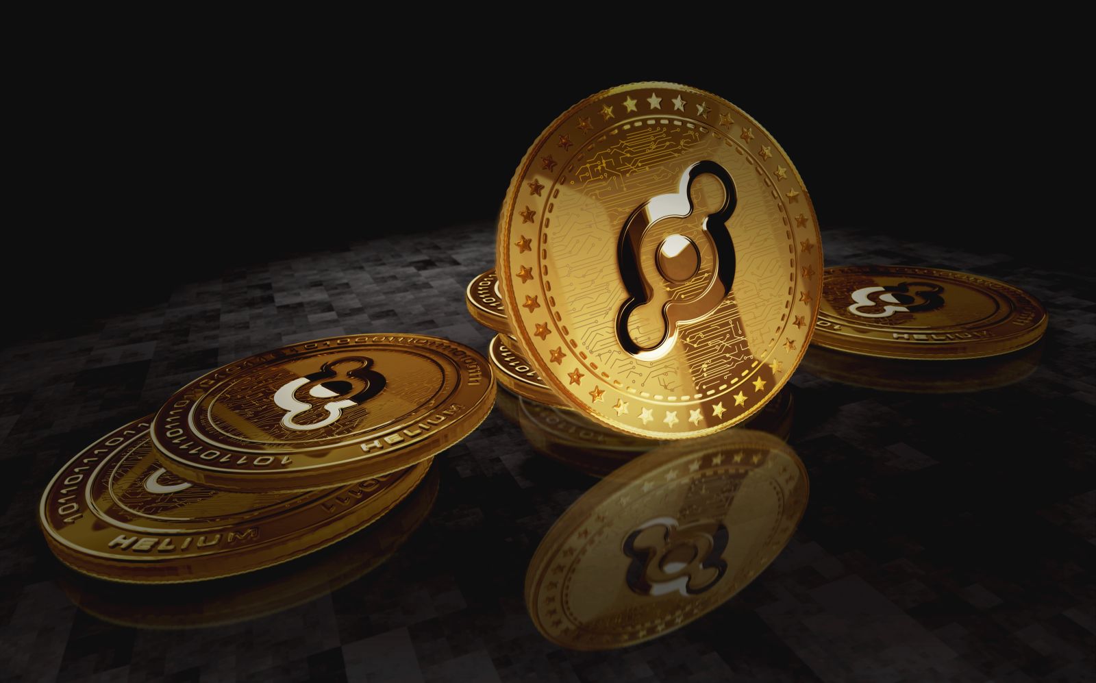 A concept token for the Helium cryptocurrency by Skorzewiak via Shutterstock