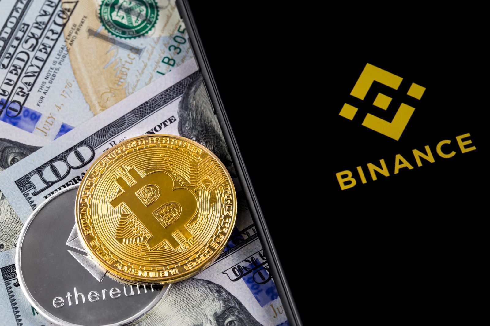 Crypto - Binance with Bitcoin and Ethereum via Shutterstock