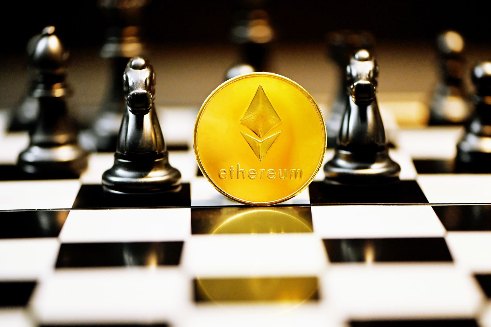 Crypto - Ethereum Coin on Chess Board