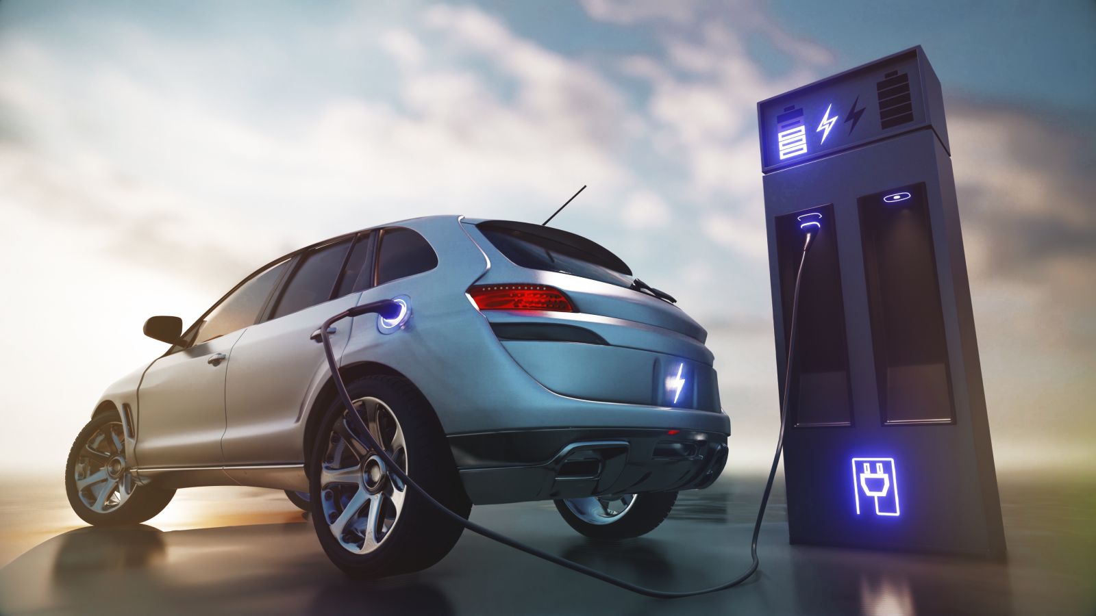 Green Energy (EV, solar, etc.) - EV charging 2 by UniqueMotionGraphics via iStock