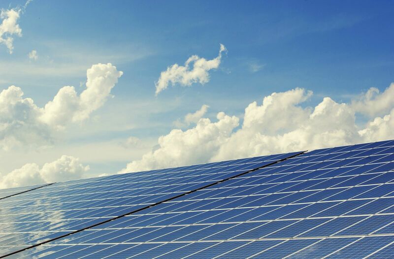 Green Energy (EV, solar, etc.) - Solar Panels on Sunny Day