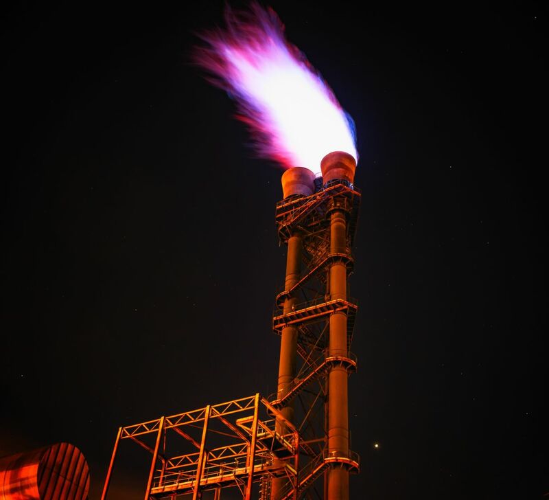 Natural Gas - Natural Gas Flare at Night