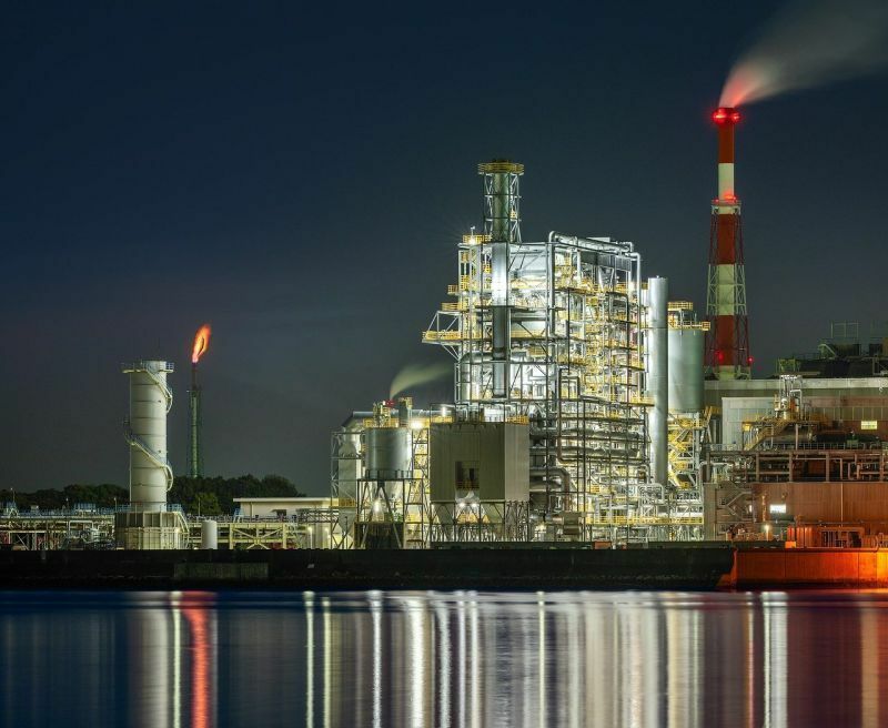 Natural Gas - Natural Gas Night Flare at Plant
