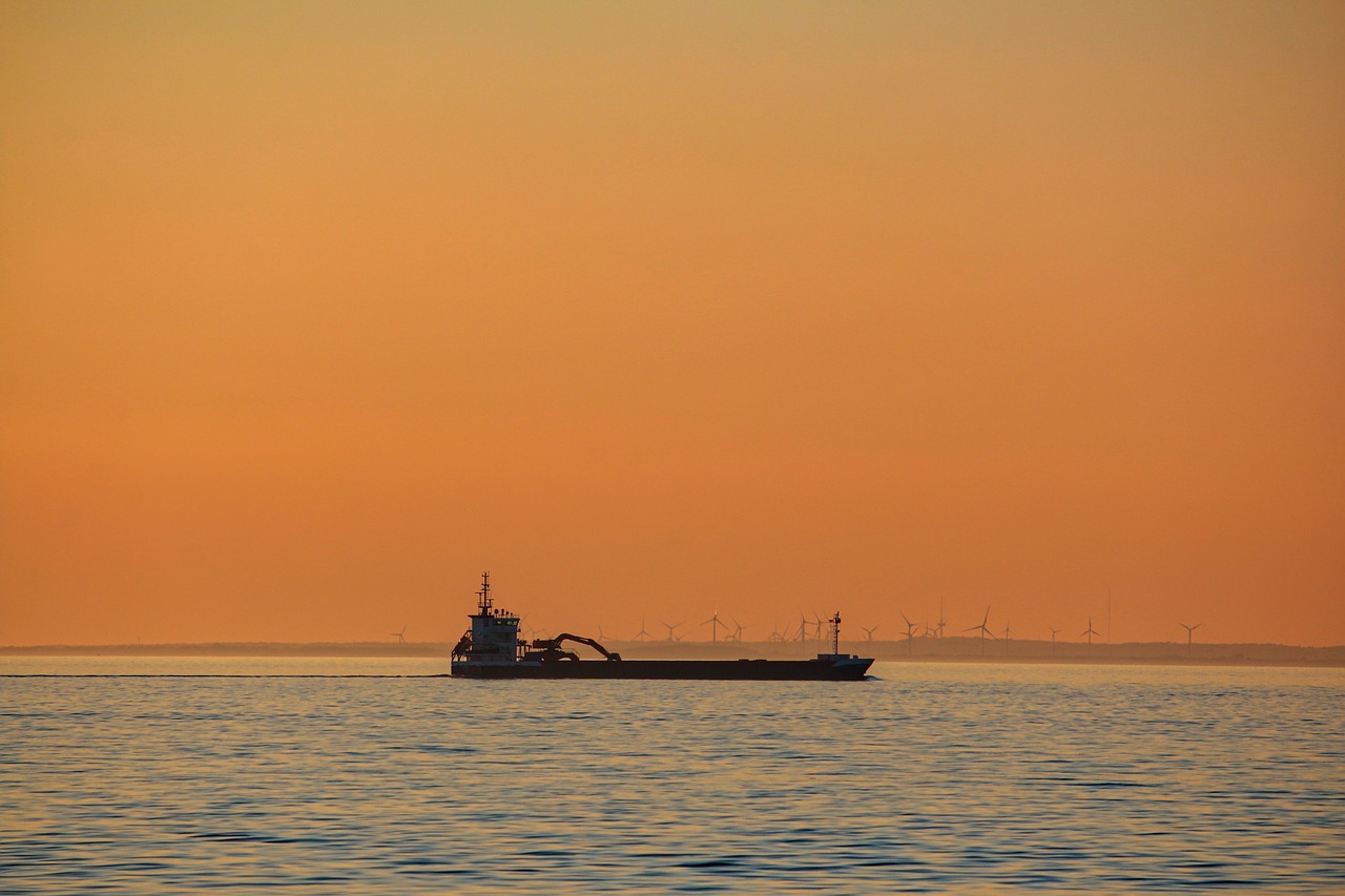 Oil - A sunset over a fuel tanker by Sebastian via Pixabay
