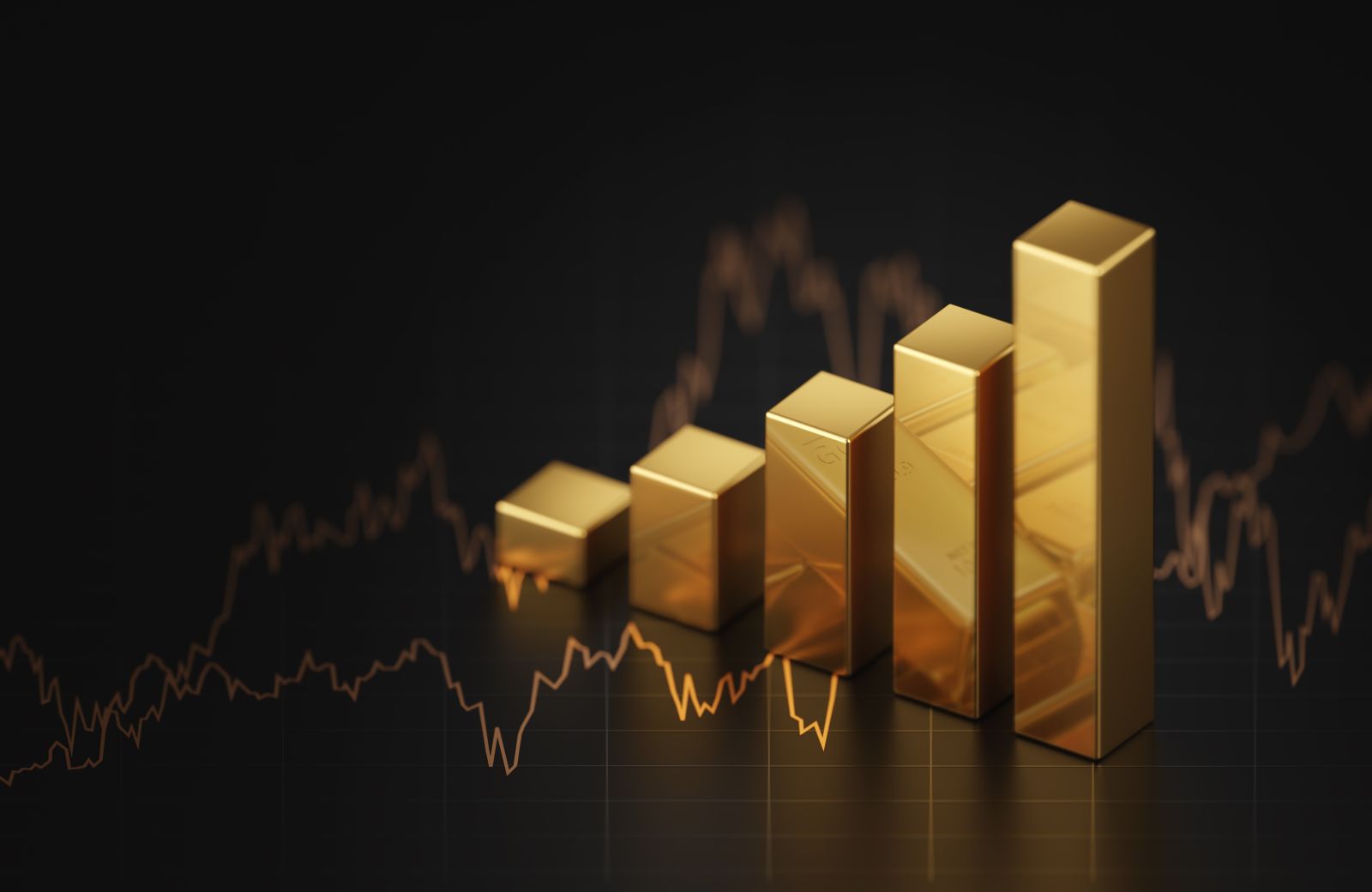 Gold - Gold bar graph by Lemonsoup14 via Shutterstock