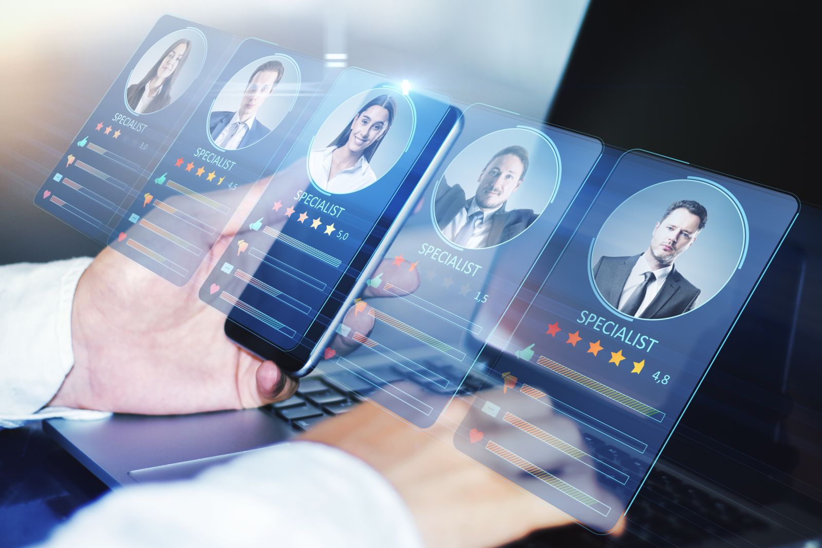 Online recruitment & hiring by Who is Danny via Shutterstock