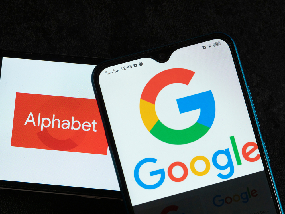 Alphabet Inc alphabet-google on devices by- IgorGolovniov via Shutterstock