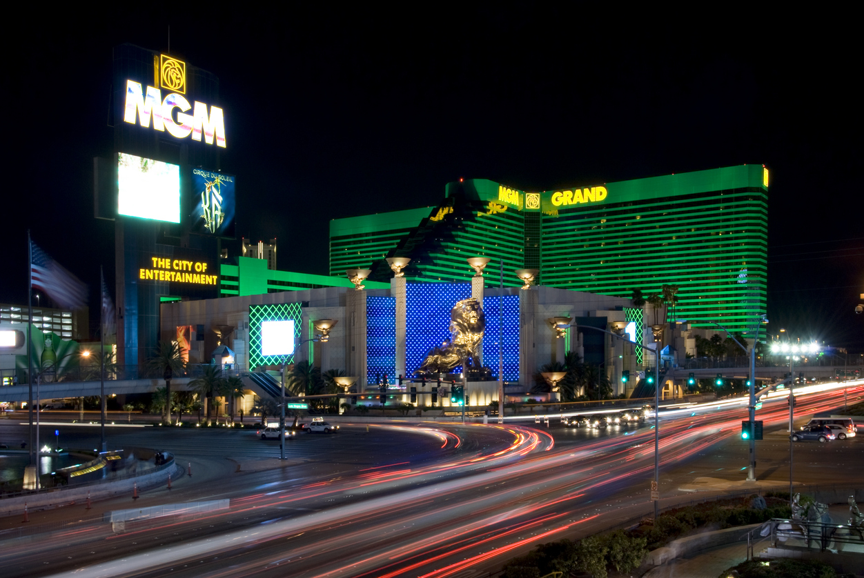 Consumer Cyclical (names I - Z) - MGM Resorts International resort at night by- 7Michael via iStock