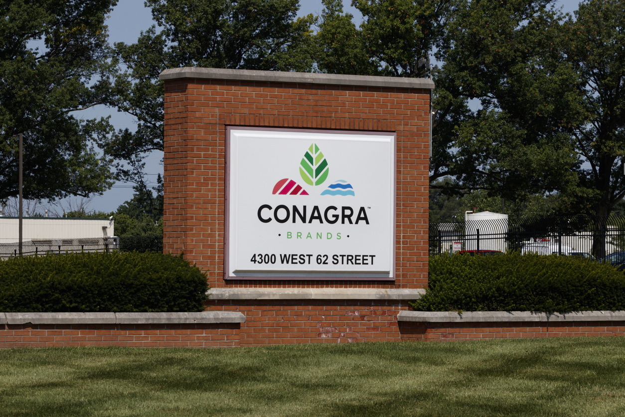 Consumer Defensive - Conagra Brands Inc sign and logo by- jetcityimage via iStock