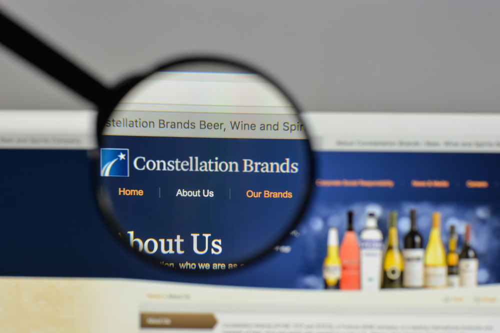 Consumer Defensive - Constellation Brands Inc brand logo magnified- by Casimiro PT via Shutterstock