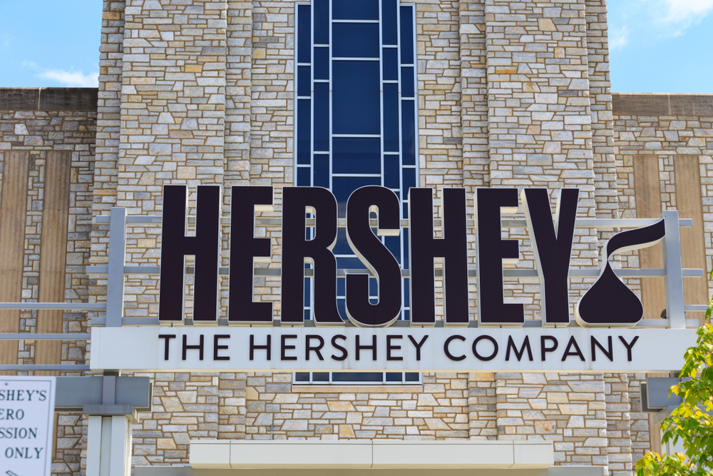 Consumer Defensive - Hershey Company plant sign by- George Sheldon via Shutterstock