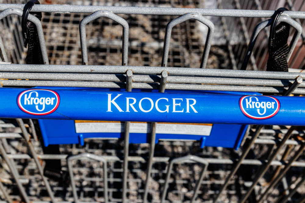 Consumer Defensive - Kroger Co_  shopping cart -by  Jonathan Weiss via Shutterstock