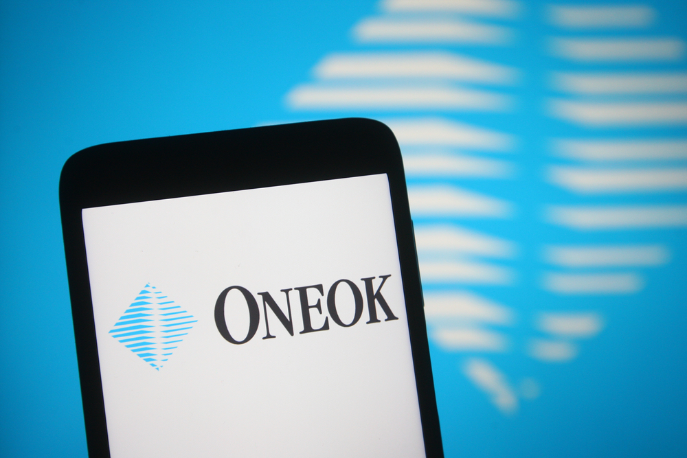 Oneok Inc_ logo on phone- by viewimage via Shutterstock