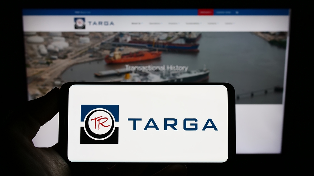 Energy - Targa Resources Corp logo and website- by T_Schneider via Shutterstock