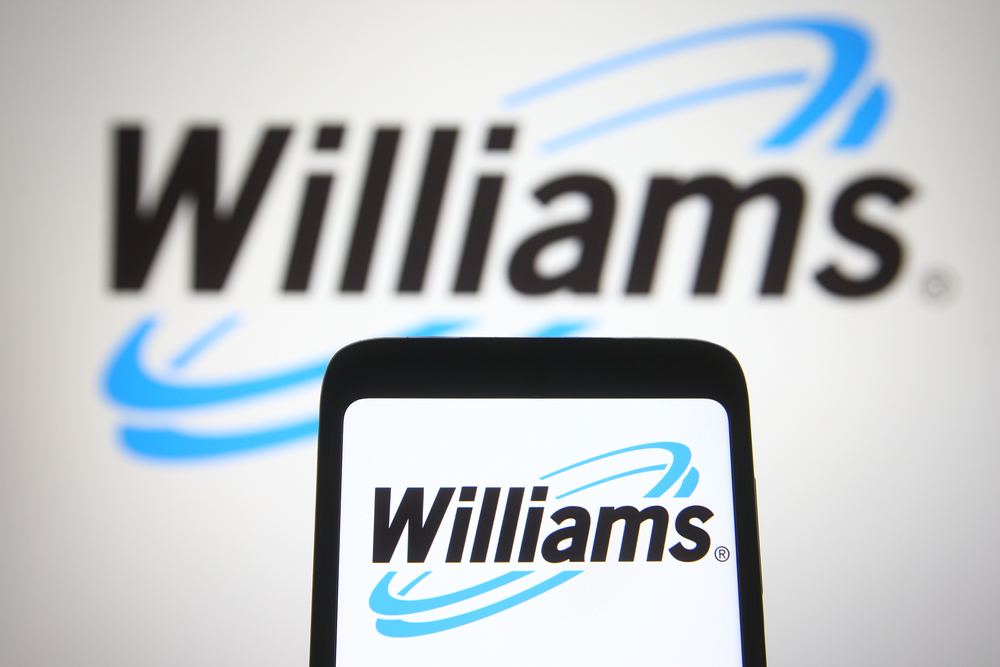 Energy - Williams Cos Inc logo on phone- by viewimage via Shutterstock