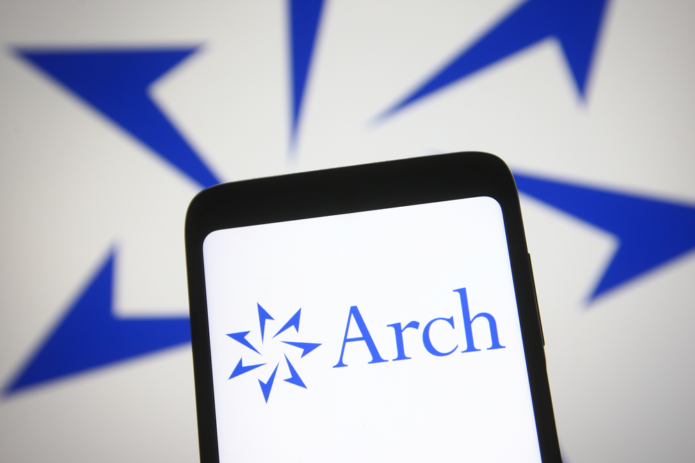 Financial (names A - I) - Arch Capital Group Ltd logo on phone- by viewimage via Shutterstock