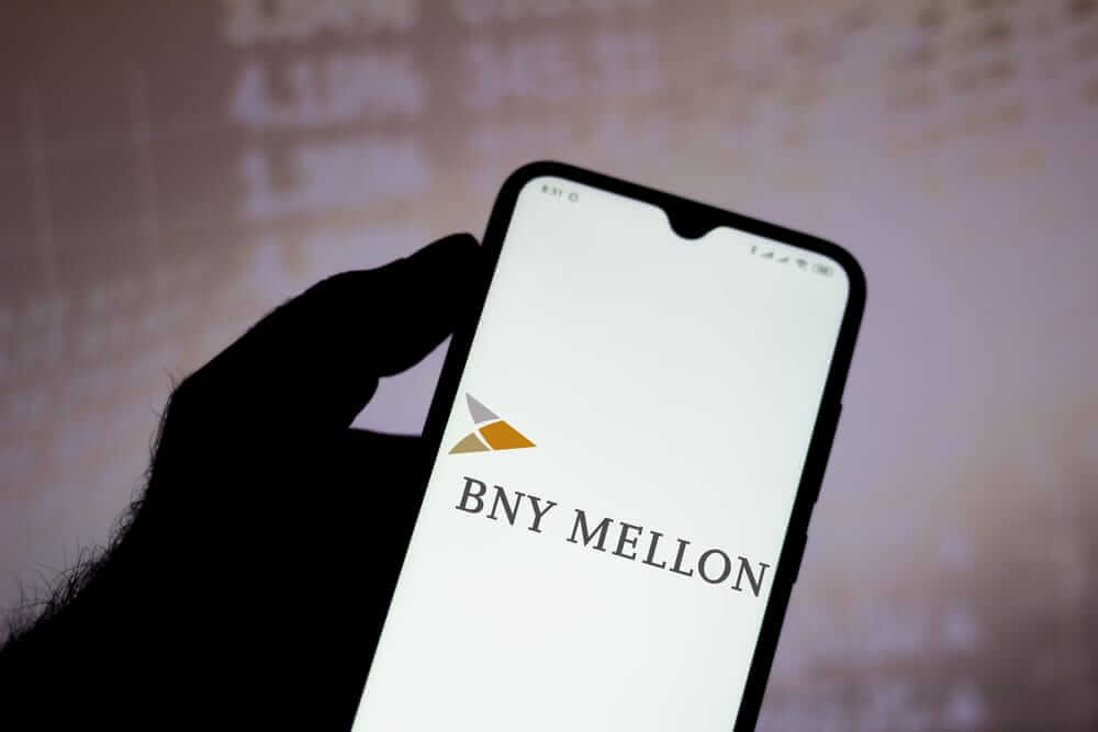Bank Of New York Mellon Corp logo on phone-by rafapress via Shutterstock