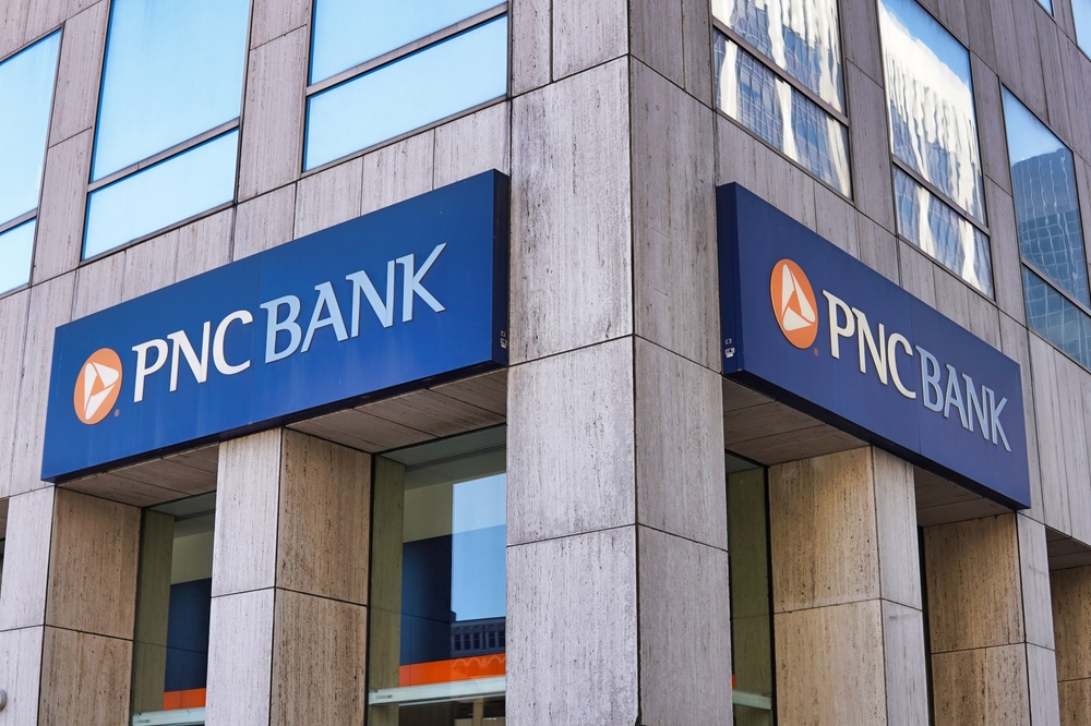 Financial (names J - Z) - PNC Financial Services Group Inc bank sign- by Adam McCullough via Shutterstock