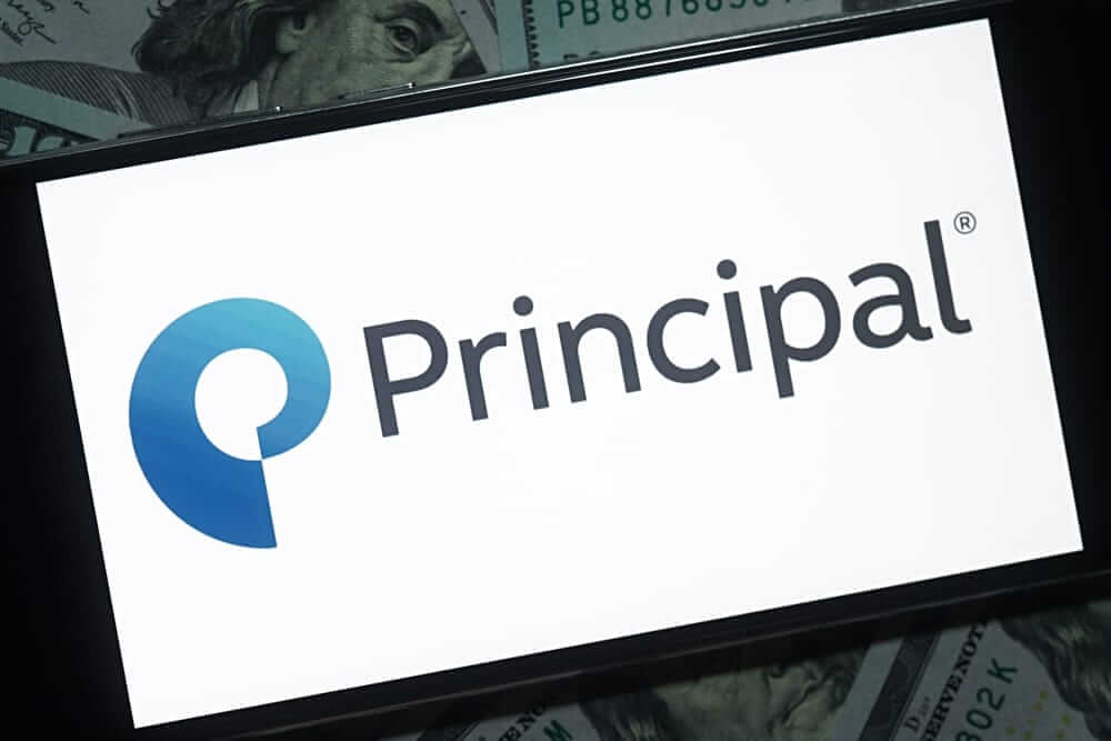 Principal Financial Group Inc logo and money background-by photo_gonzo via Shutterstock