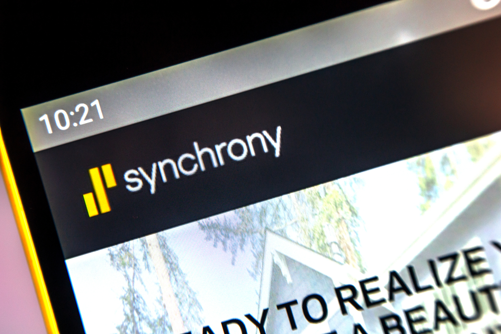 Financial (names J - Z) - Synchrony Financial site on phone-by madamF via Shutterstock
