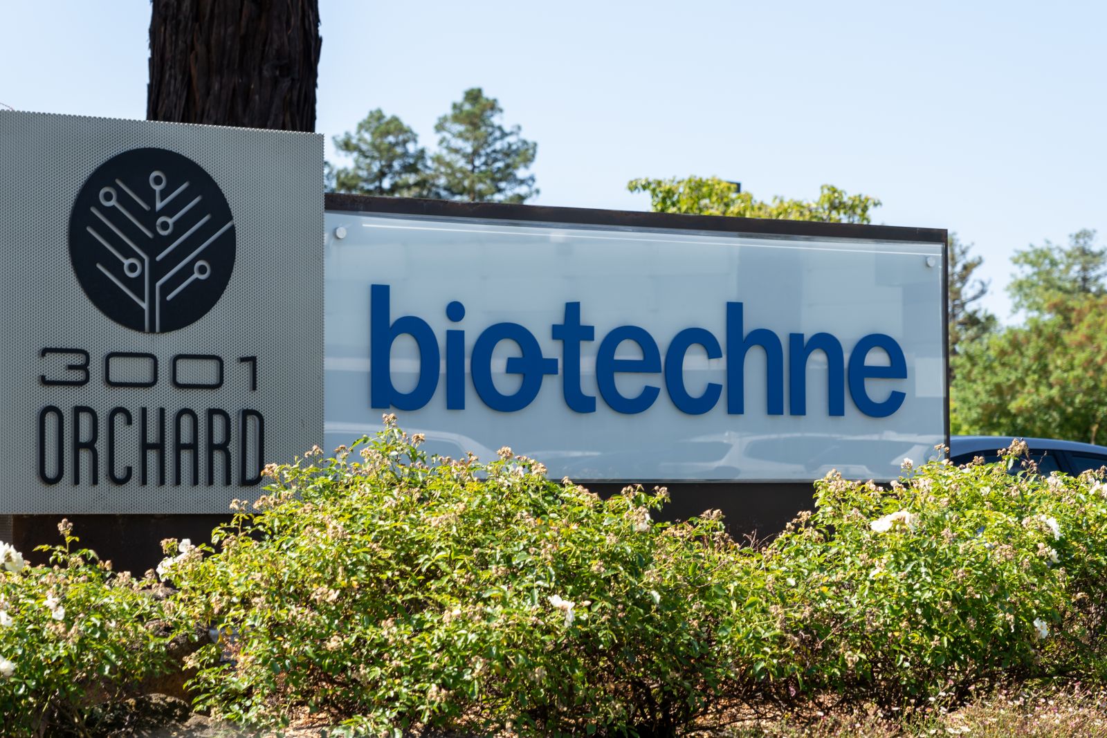 Bio-Techne ground sign outside of the office in San Jose, California, USA - June 8, 2023_ By JHVEPhoto