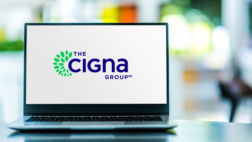 Healthcare (names A - H) - Cigna Group logo on laptop-by monticello via Shutterstock