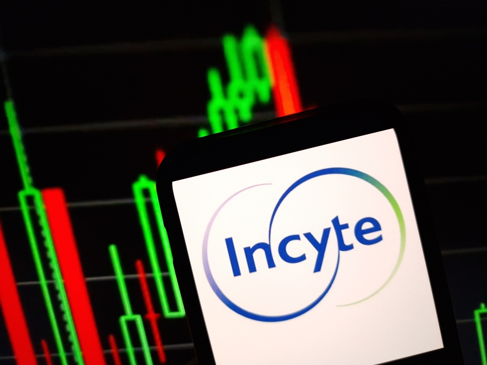 Healthcare (names I - Z) - Incyte Corp_ logo and bar chart-by Piotr Swat via Shutterstock