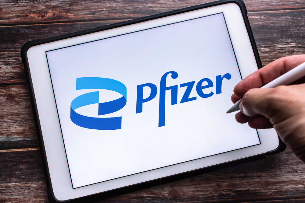 Healthcare (names I - Z) - Pfizer Inc_ logo on iPad-by Koshiro K via Shutterstock