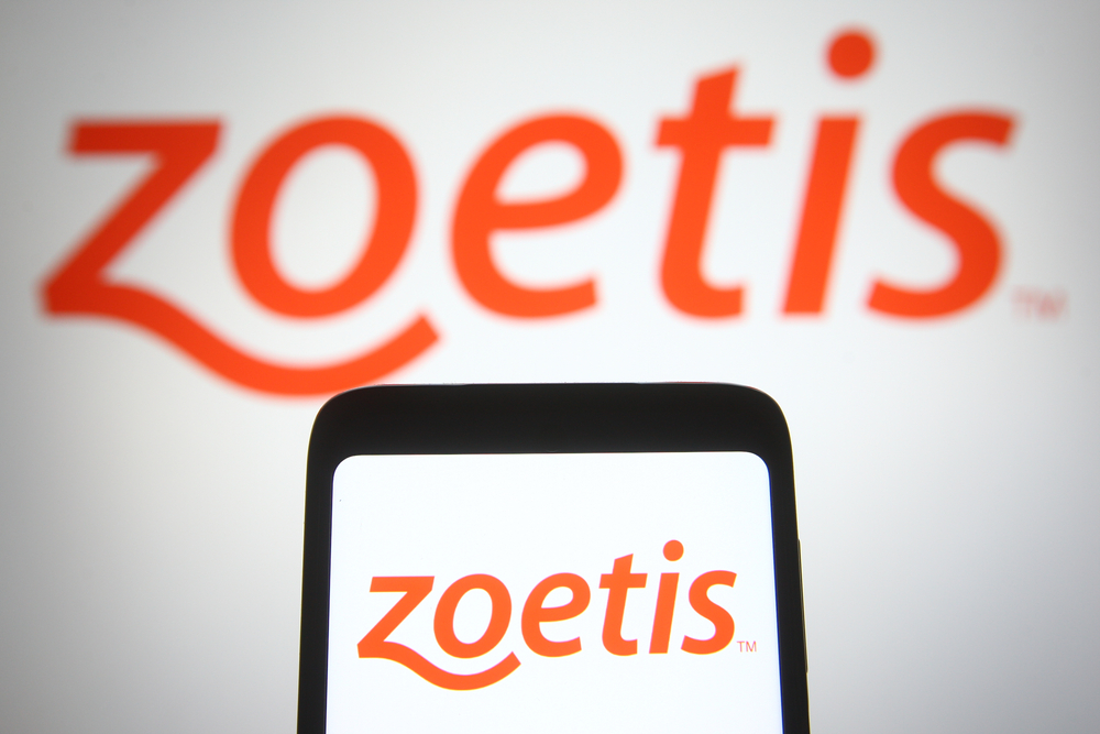 Healthcare (names I - Z) - Zoetis Inc logo on phone-by viewimage via Shutterstock