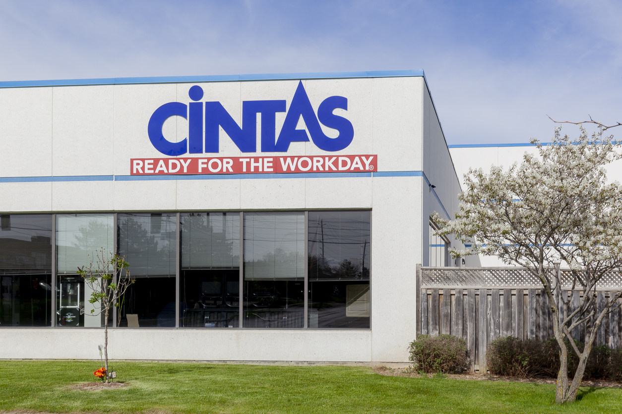 Industrials (names A - I) - Cintas Corporation logo on building-by JHVEPhoto via iStock