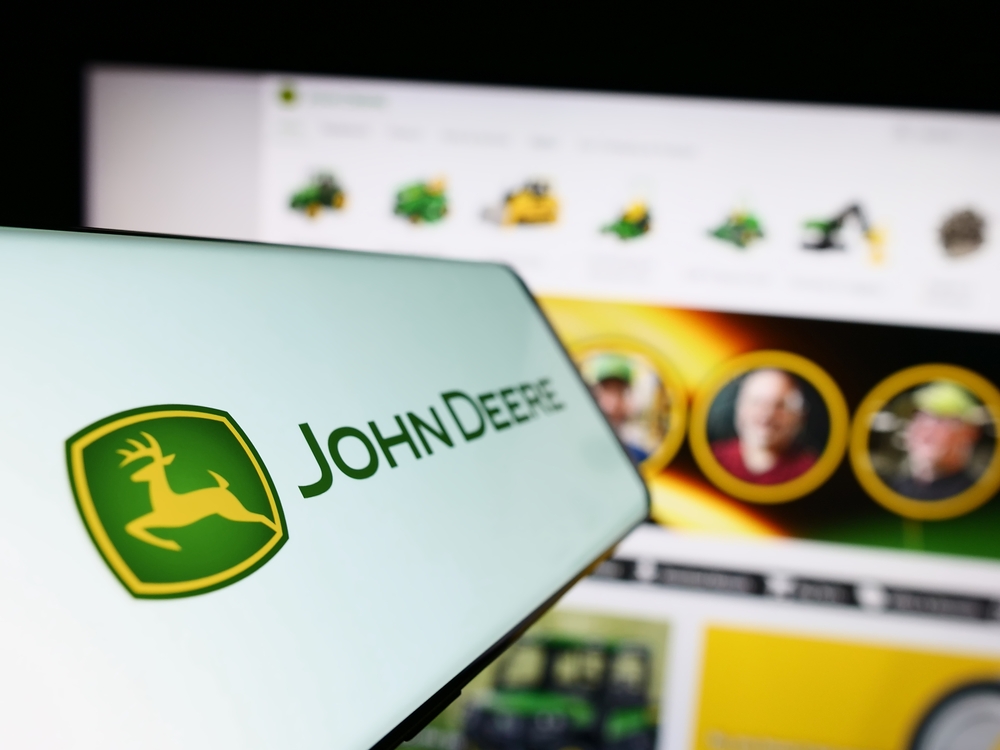 Deere & Co_ logo on phone-by T_Schneider via Shutterstock