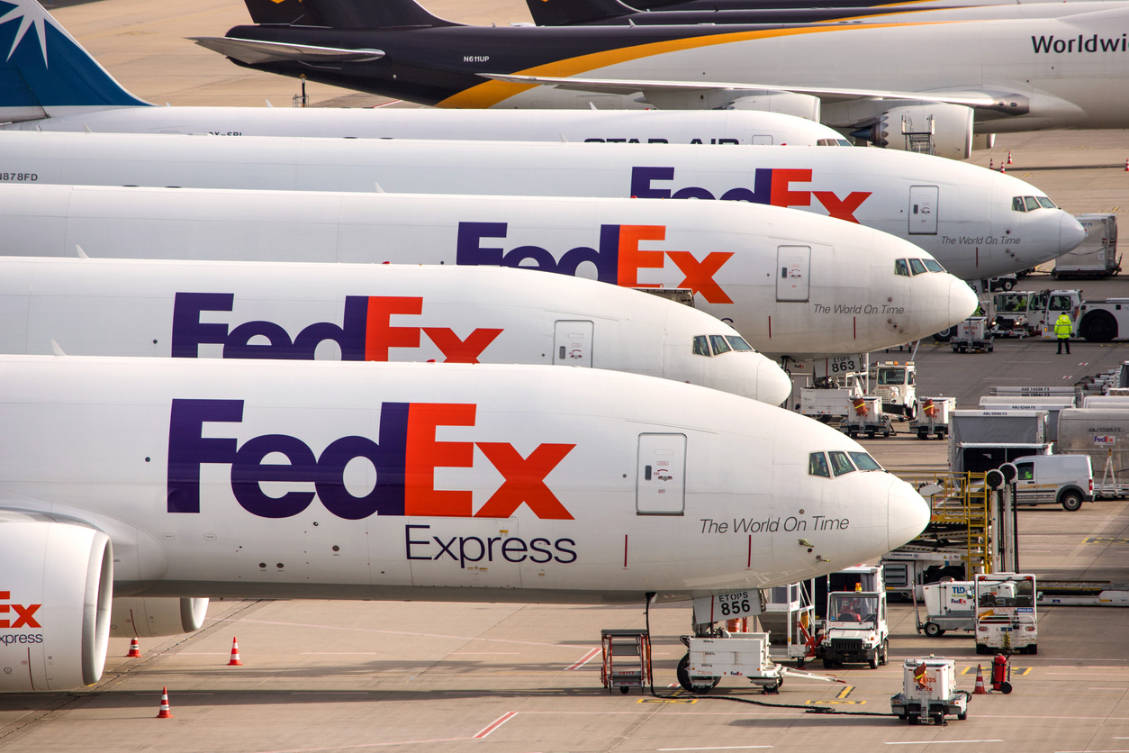 Industrials (names A - I) - Fedex Corp cargo planes-by Teka77 via iStock