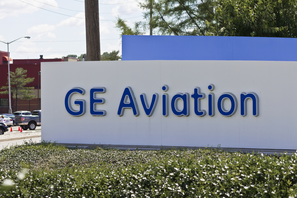 Industrials (names A - I) - GE Aerospace sign at plant -by Jonathan Weiss via Shutterstock