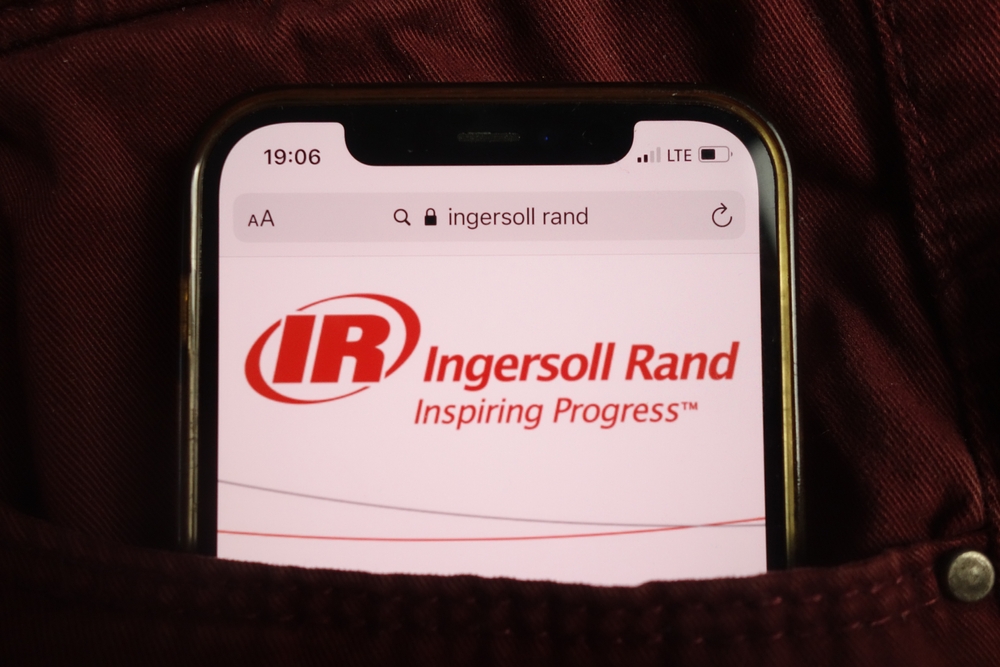 Industrials (names A - I) - Ingersoll-Rand Inc logo on phone-by Piotr Swat via Shutterstock