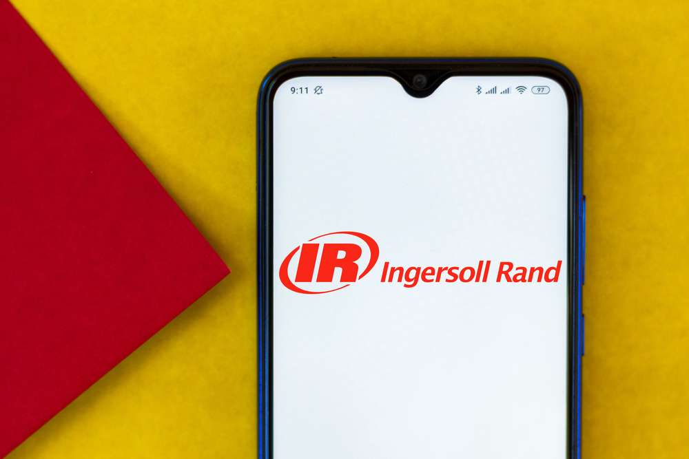 Industrials (names A - I) - Ingersoll-Rand Inc logo on phone-by rafapress via Shutterstock