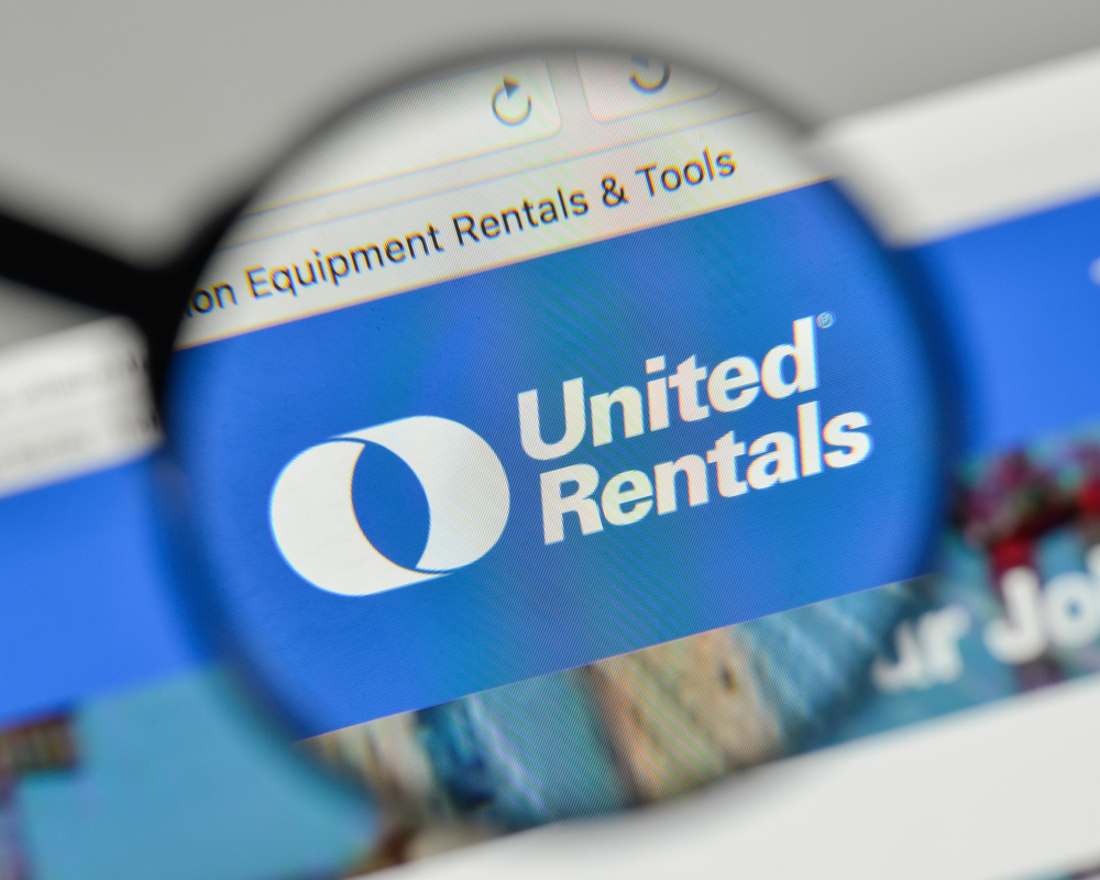 Industrials (names J - Z) - United Rentals, Inc_ logo magnified-by Casimiro PT via Shutterstock