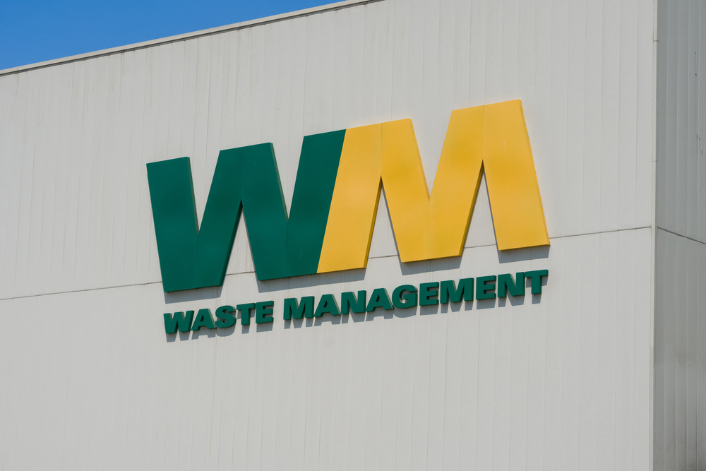 Industrials (names J - Z) - Waste Management, Inc_ sign on building-by Ken Wolter via Shutterstock