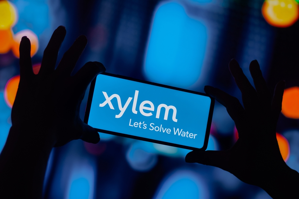 Industrials (names J - Z) - Xylem Inc  logo on phone-by rafapress via Shutterstock