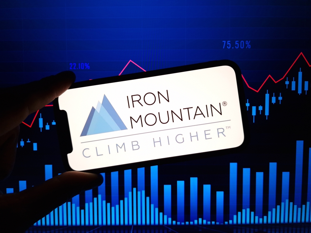 Real Estate - Iron Mountain Inc_ logo and chart-by Piotr Swat via Shutterstock