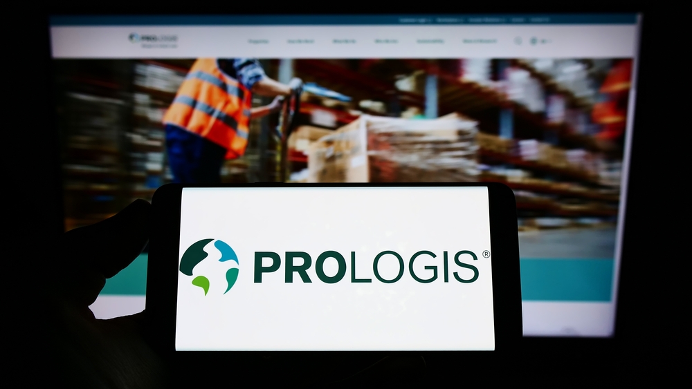 Real Estate - Prologis Inc logo on phone and website-by T_Schneider via Shutterstock