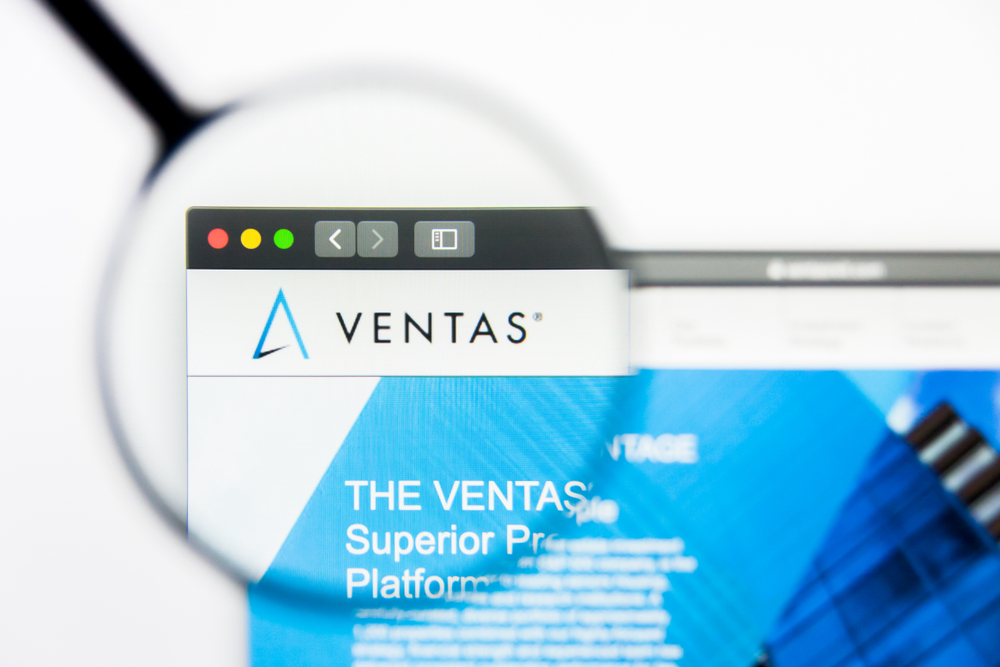 Real Estate - Ventas Inc logo magnified-by Pavel Kapysh via Shutterestock
