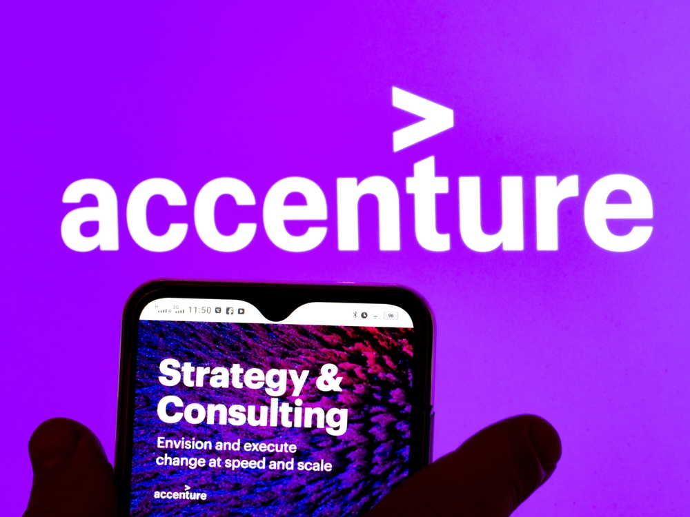 Technology (names A - I) - Accenture plc logo on phone-by IgorGolovniov via Shutterstock