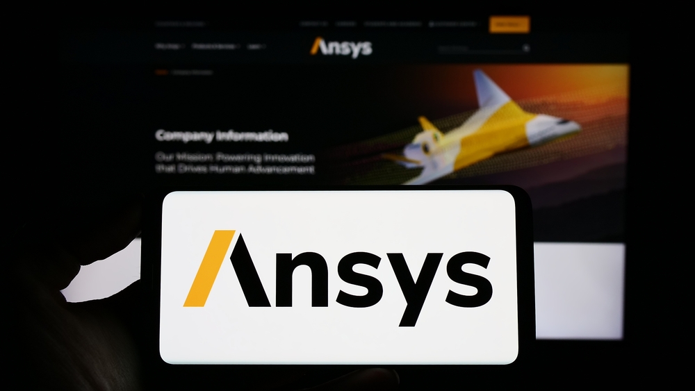 Ansys Inc_ logo on phone and website-by T_Schneider via Shutterstock