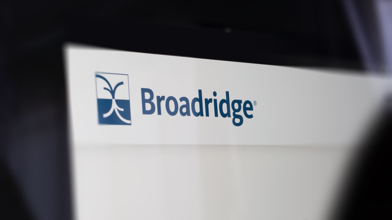 Broadridge Financial Solutions BR news _ A screen shows the brand Broadridge Financial Solutions By mauricenorbert