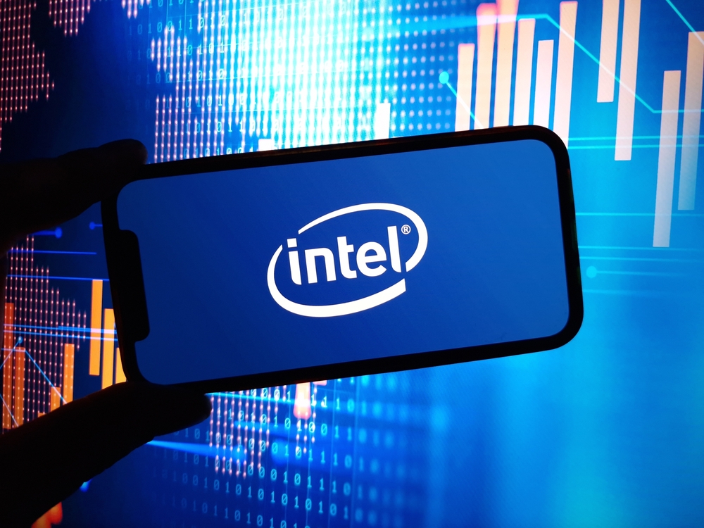 Technology (names A - I) - Intel Corp_ logo on mobile phone-by Piotr Swat via Shutterstock