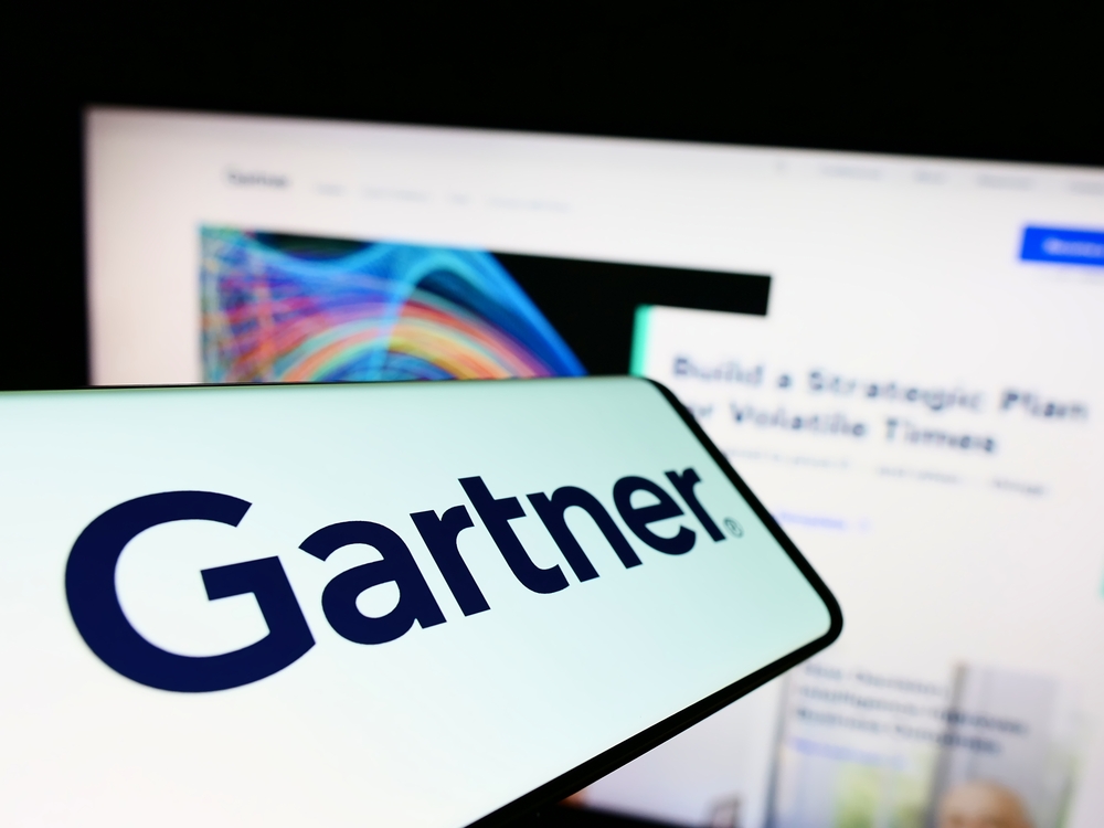 Technology (names J - Z) - Gartner, Inc_ logo on phone and website-by T_Schneider via Shutterstock