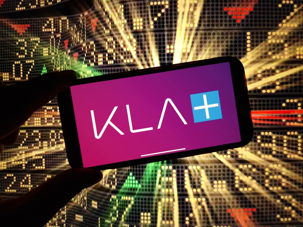 Technology (names J - Z) - KLA Corp_ logo on phone-by Piotr Swat via Shutterstock